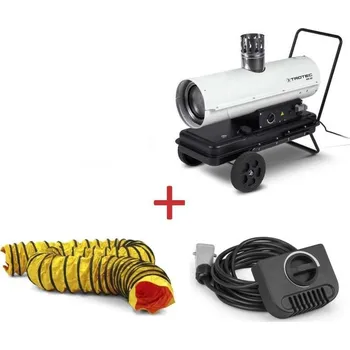 Průmyslové topidlo Naftové topidlo s nepřímým spalováním IDE20HT TROTEC - 20 kW, vč. teplovzdušné hadice SP-T 255mm, 7,6m a externího termostatu