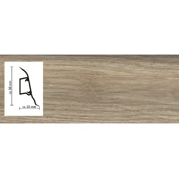 soklová lišta 2134 lišta Dub Shiro SLK50 s pružnými chlopněmi vedení kabelů (cena za bm)