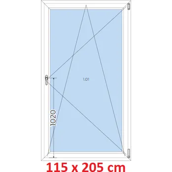 Okno Soft Plastové okno 115x205 cm, otevíravé a sklopné