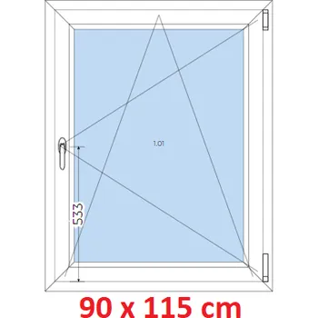 Okno Soft Plastové okno 90x115 cm, otevíravé a sklopné