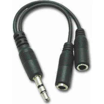 elektrický kabel OEM Redukce jack3,5(M) -> 2x jack 3,5(F), 10cm kabel kjr-02a