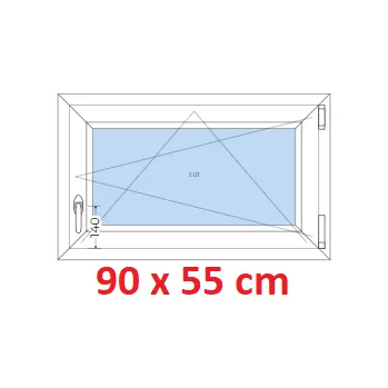 Okno Soft Plastové okno 90x55 cm, otevíravé a sklopné