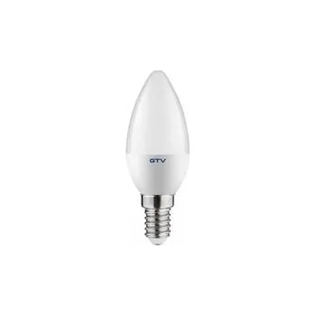 Žárovka GTV ŽÁROVKA LED, C30, SMD 2835, TEPLÁ BÍLÁ, E14, 6W, AC220–240V,úhel svitu 160°, 470lm, 52mA