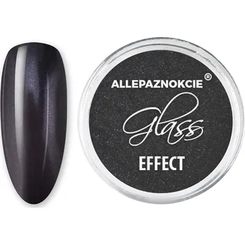 Umělé nehty Leštící pigment na nehty Glass Effect Black (černý zrcadlový efekt) (Zalešťovací pigment na nehty, černý)