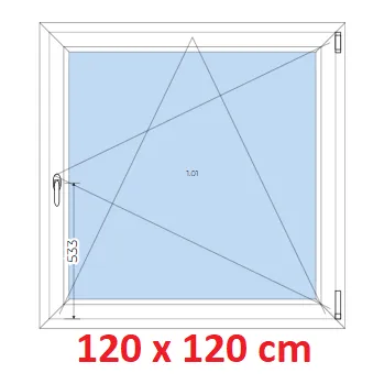 Okno Soft Plastové okno 120x120 cm, otevíravé a sklopné