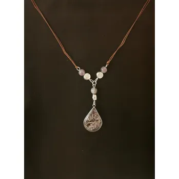 Náhrdelník Handmade Náhrdelník s kamenem Amethyst - kapka