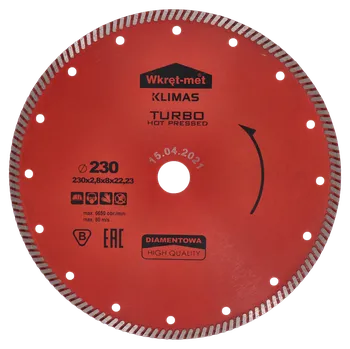 Řezný kotouč Turbo diamantový kotouč lisovaný za tepla 230 × 2,6 × 22 mm