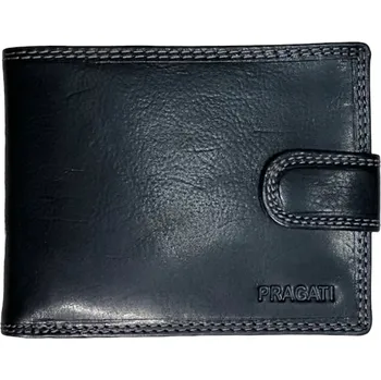 Peněženka Pragati Fashion Pánská kožená peněženka s přezkou Pragati black RFID secure