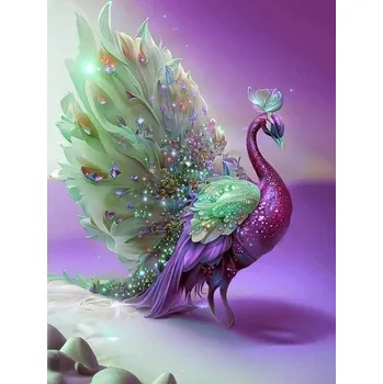 Diamantové malování Diamantové malování - Třpytivý páv č. 1032