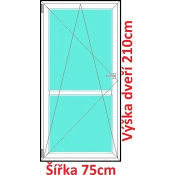 Okno Soft Balkonové dveře s příčkou 75x210 cm, otevíravé a sklopné