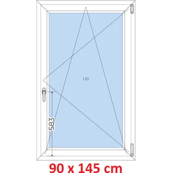Okno Soft Plastové okno 90x145 cm, otevíravé a sklopné