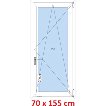 Okno Soft Plastové okno 70x155 cm, otevíravé a sklopné