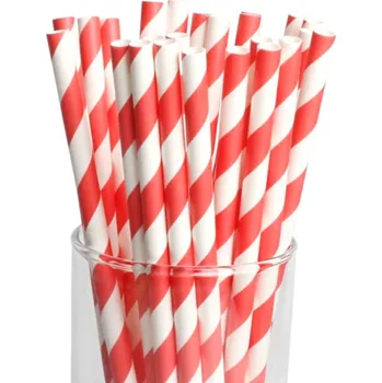 Smart Cook Papírová brčka s proužky 24 ks Barva: červená