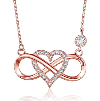 Řetízek Olivie Stříbrný náhrdelník NEKONEČNÁ LÁSKA ROSE 5585 Ag 925; ≤3,4 g.