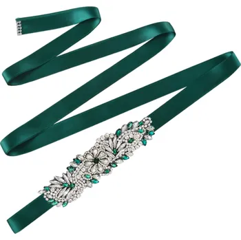 B-TOP Luxusní pás Flower - zelená