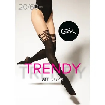 Dámské erotické punčochy Gatta Girl-Up 48 Tights Daino-Nero Velikost 3-M