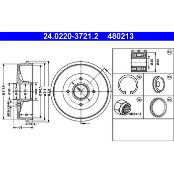 Brzdový buben Brzdový buben ATE 24.0220-3721.2