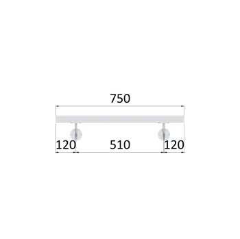 Madlo do koupelny Madlo 40x40mm, L-750mm, broušená nerez AISI304