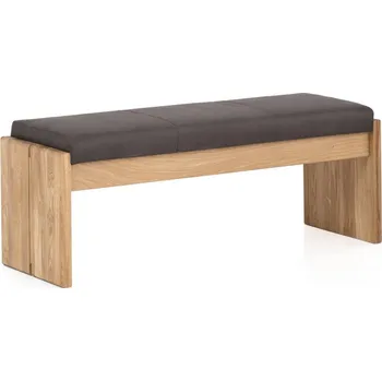 Tmavě hnědá lavice s úložným prostorem masiv dub Sirius 130 cm