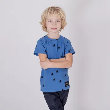 Dětské modré tričko les Velikost: 74/80