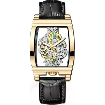 Hodinky Elegantní vodotěsné pánské sportovní hodinky - Kůže černé zlato