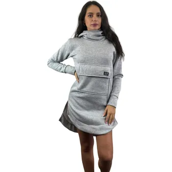 Dámská mikina Dlouhá zateplená mikina Barva: šedá