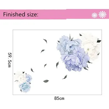 Samolepící dekorace Dekorace na zeď | samolepka na stěnu, pivoňky - Hnědá