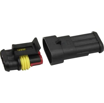 Elektrický konektor Vodotěsný AMP SUPERSEAL 1.5 konektor se zámkem, Onpira Model: 3-pólový
