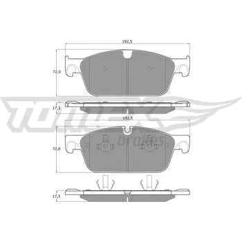 Brzdová destička Sada brzdových destiček, kotoučová brzda TOMEX Brakes TX 19-50