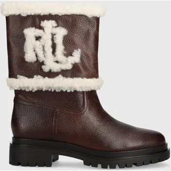 Dámská obuv Kožené kotníkové boty Lauren Ralph Lauren Carter 802915439002.200 hnědá 89X, EUR 36