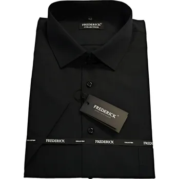 Pánská košile Pánská košile s krátkým rukávem - střih REGULAR - vzor F4849 - černá barva - 41