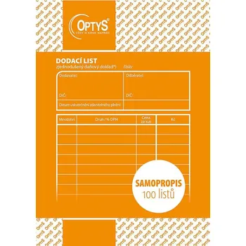 Tiskopis Optys 1078 Dodací list - daňový doklad