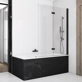 Vanová zástěna SanSwiss SOLINO Black 120 cm vanová zástěna - černý/sklo Screen SOLB2D1200687