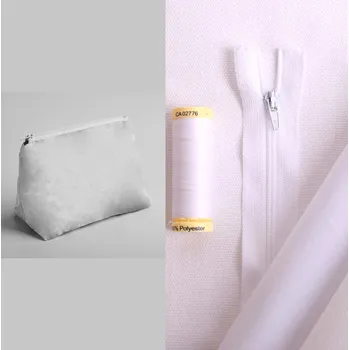 Set na šití kosmetické taštičky v bílé barvě KT001