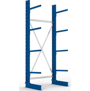 Dílenský regál Konzolový regál META, základní pole, 4 x rameno, nosnost až 175 kg/rameno, 1094 x 710 x 2500 mm