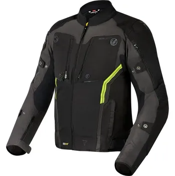 Moto bunda Rebelhorn Borg černo-tmavě šedá-fluo žlutá 7XL