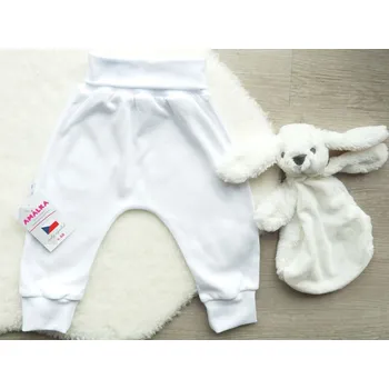 AMÁLKA Bavlněné rostoucí kalhoty, bílé Velikost: 62