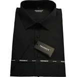 Pánská košile s krátkým rukávem - střih SLIM - vzor F4849 - černá barva - 46