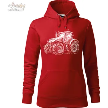 Dámská mikina Mikina - Traktor Steyr Barva: Červená (07), Velikost: XXL, Střih: Dámské