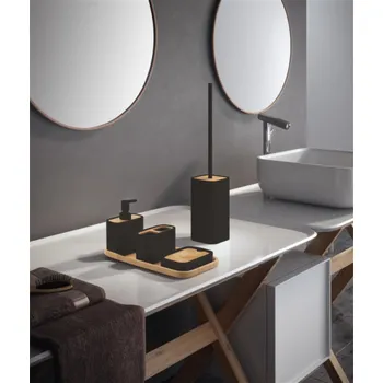 Dávkovač mýdla Skleněný zubní kartáček GEDY NINFEA 139814, černý