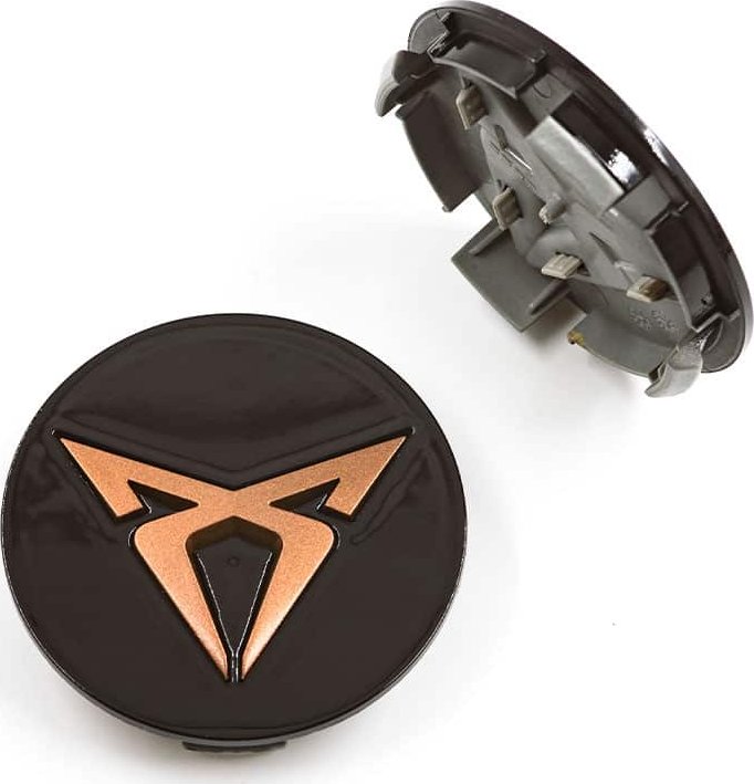 Středová krytka alu kola Ø 52/56mm, Cupra 5FA 601 171 A RZG plast, s logem, černá lesk/bronz
