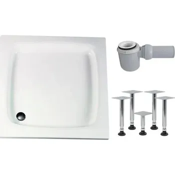 Sprchová vanička Kompletní sada sprchové vaničky schulte Flach 80 x 80 x 8,5 cm alpská bílá Hladké D9080 04