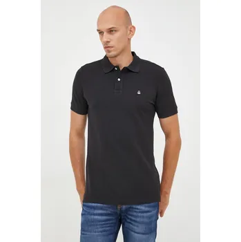 Pánské tričko Bavlněné polo tričko United Colors of Benetton černá barva 3089J3179.100. 99X, vel. XL