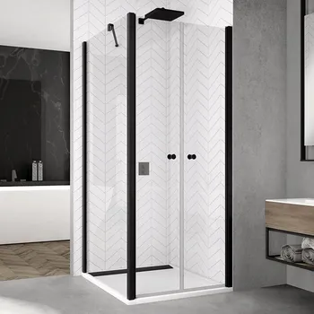 SanSwiss SOLINO Black 90 cm boční stěna - černá/sklo Screen v 90° SOLT209000687
