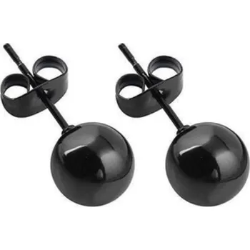 Náušnice B-TOP Puzetové náušnice z nerezové oceli Black Dot - černá