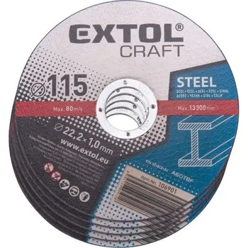Řezný kotouč Kotouče řezné na kov, 5ks, 115x1,0x22,2mm EXTOL CRAFT,106901