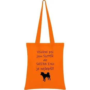 Nákupní taška s potiskem VŠICHNI PSI JSOU SUPER Oranžová