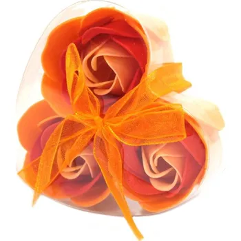 umělá květina Mýdlové obroskvové růže v srdíčku