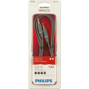 Audio kabel Kabel PHILIPS 3,5 mm M, 3,5 mm M, 1,5 m, šedý SWA4522S/10