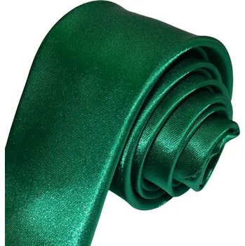 Kravata Pánská kravata K1 - vzor 52 - ZELENÁ - LESKLÁ